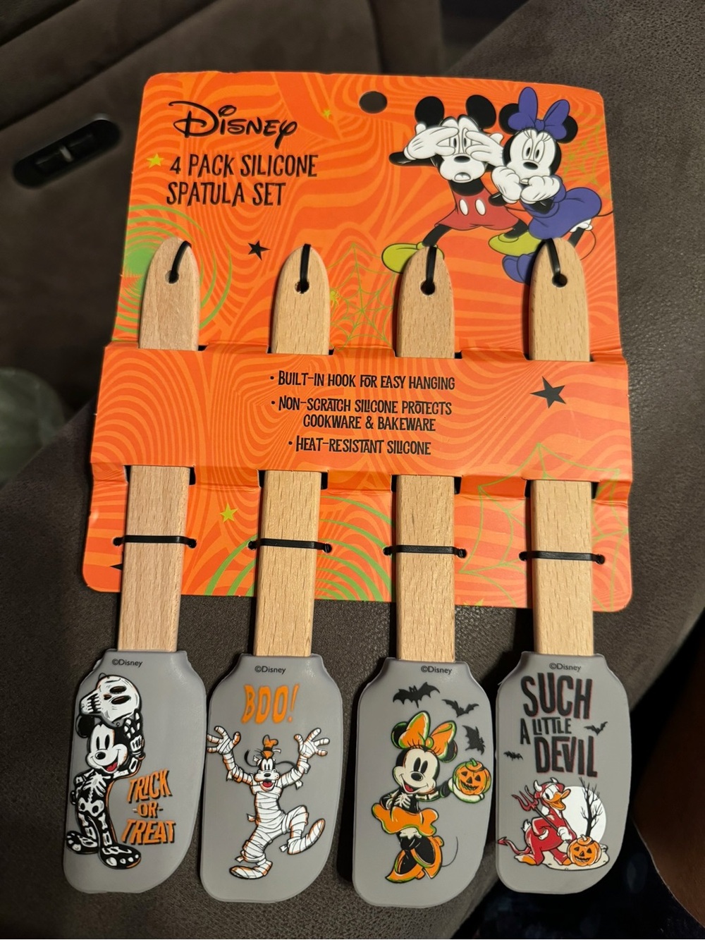 Disney Halloween Spatula Set with Wooden Handles & Silicone Tip